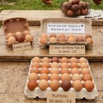 Œufs frais de la ferme GoJardin, ramassés le matin, en plaque