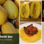 Courges spaghetti bio de la ferme Go Jardin et quatre plats de courge spaghetti